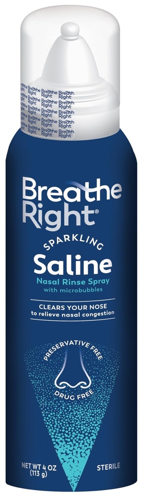 Dýchání Pravé Sparkling Saline Nasal Rinse Spray - Effervescent, Drog- Free Relief from Stuffy Nose Vzhledem k chladu nebo alergie - Jiskřivé senzace pouze bubliny mohou přinést - 1 plechovka, 4.0 oz