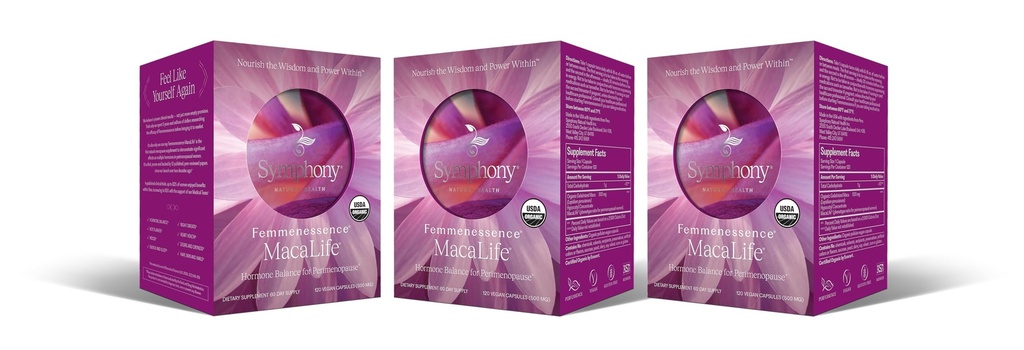 Femmenesence ® MacaLife ® - Klinicky osvědčený Perimenopauzální dodatek pro přírodní hormonální rovnováhu, úlevu od příznaků, podporu srdce a nálady, bez přidaných hormonů (360 kapslí, 180 denní dodávka)