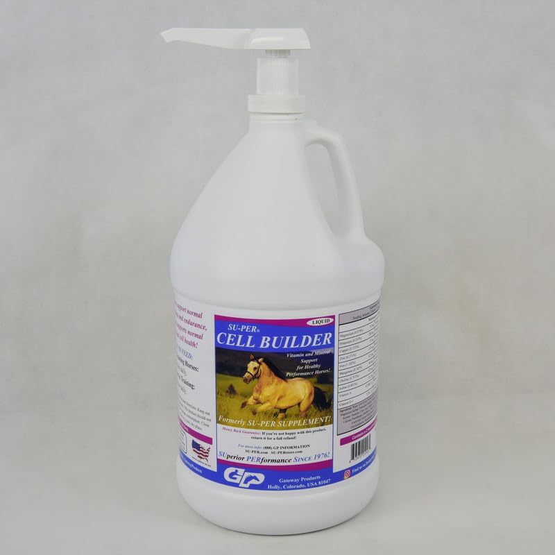 SU-PER Builder Koňský dodatek - High Iron Vitamin Mineral Equine Blood Builder Liquid for Performance Horses - 1 Gallon + čerpadlo