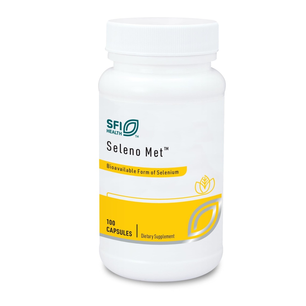Klaire Labs SFI Health Seleno Met - 200 miligramů selenu jako hypoalergenní selenomethionin, Biologická antioxidační podpora s No Yeast, Dairy & Gluten- Free (100 Kapsle)