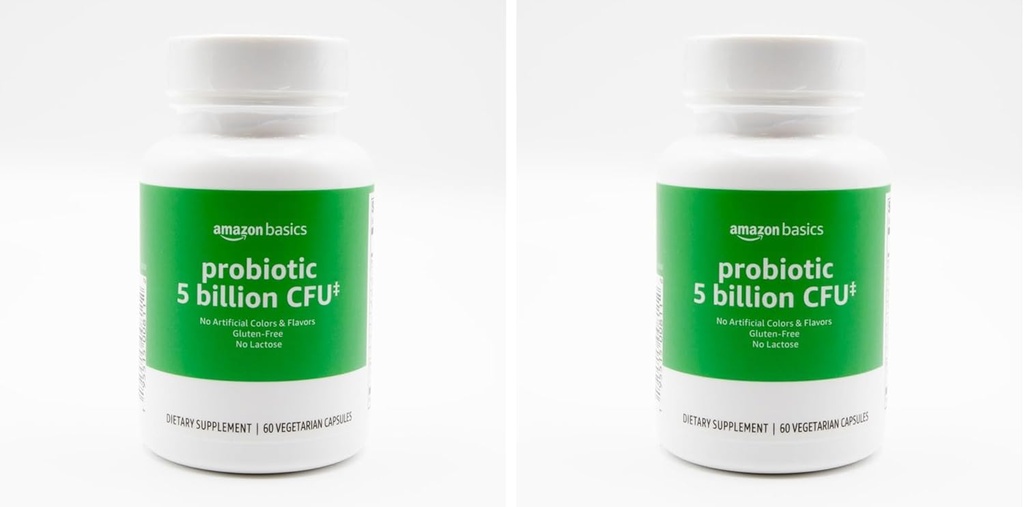 Basics Probiotic 5 Milionů CFU, 8 Probiotických kmenů s 60 mg Prebiotic Blend, 60 Hrabě Vegetariánské kapsle, 2 měsíce Dodávka, Podporuje zdravé trávení (dříve Solim) (Balení 2)