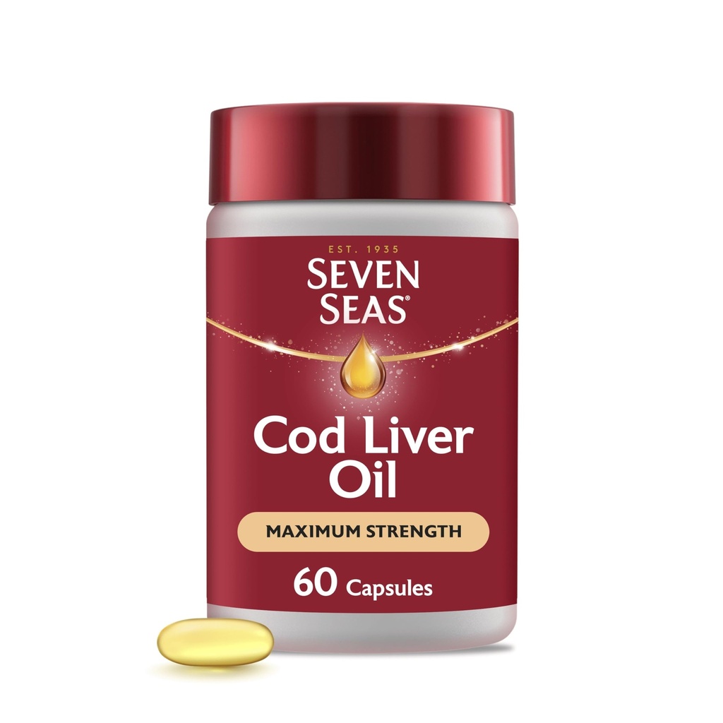 Seven Seas Cod Jaterní olej Extra vysoká síla 60 Kapsle