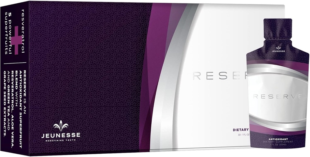 Jeunesse Global Reserve - Antioxidant Fruit Blend Nutritional Supplementation - 30 Packets per Box (30 ml)