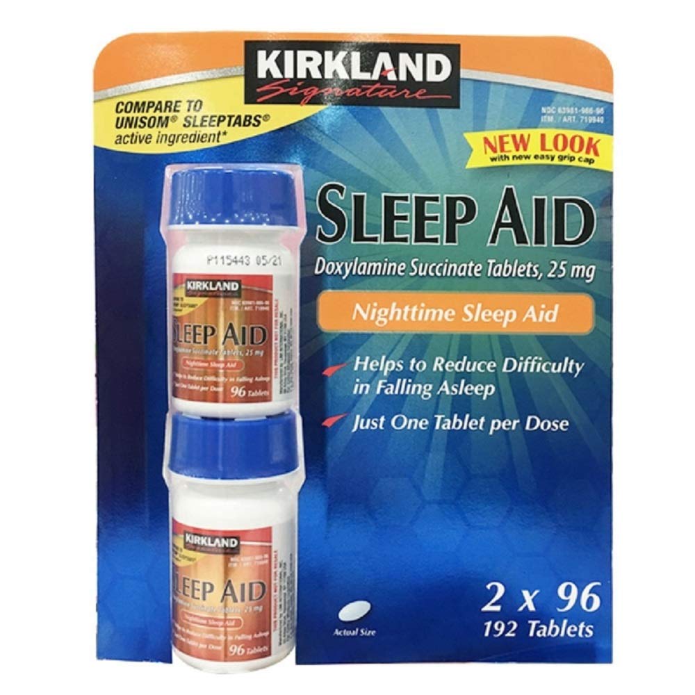 Kirkland Signature Sleep Aid Doxylamin Sucinate 25 Mg, 2 balení (192 tablet)
