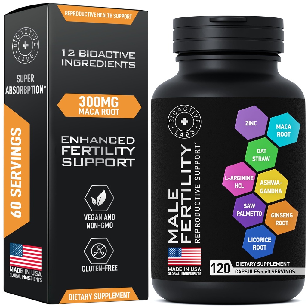 Plodnost doplňky pro muže - Zinek, Maca, Ashwagandha, L-Arginin - Mužské Vitality Koncepce pro něj - Hrabě a motility těhotenské pomůcky - Vitamíny a mužská plodnost Supplement - 120 pilulky