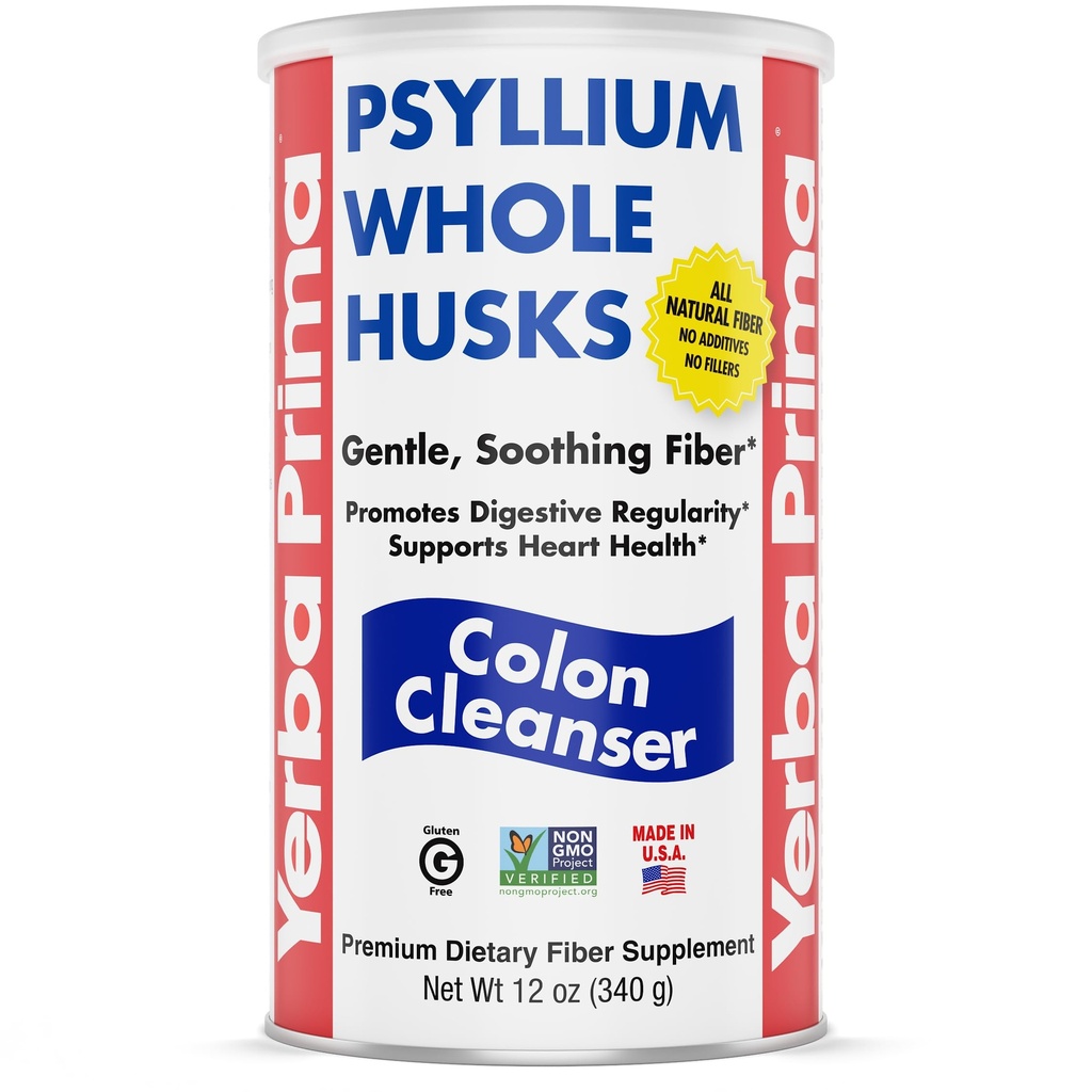 Yerba Prima Psyllium Husk, 12 Ounce - Celý Husk Fiber dodatek, Vegan, No Cukr nebo umělé sladkosti, Non GMO, Lepek zdarma