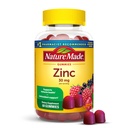 Příroda vyrobené zinkové doplňky 30 mg per Serving, Dietní dodatek pro imunitní zdraví a antioxidační podporu, 60 zinkové gumy, 30 denní dodávky