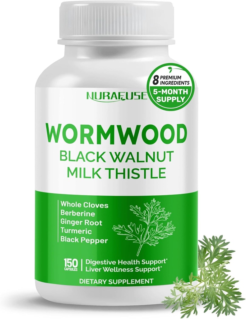 Wormwood Celý hřebíček Mléko Thistle s ostatními Byliny - Podpora trávicího zdraví, Játra Wellness - Made and Tested in The USA