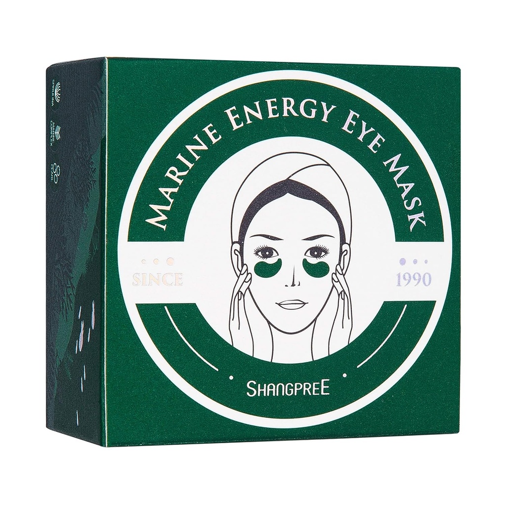 Oční maska SHANGPREE (30 párových masek), pod očními náplastmi, Premium Korean Skin Care (Marine Energy)