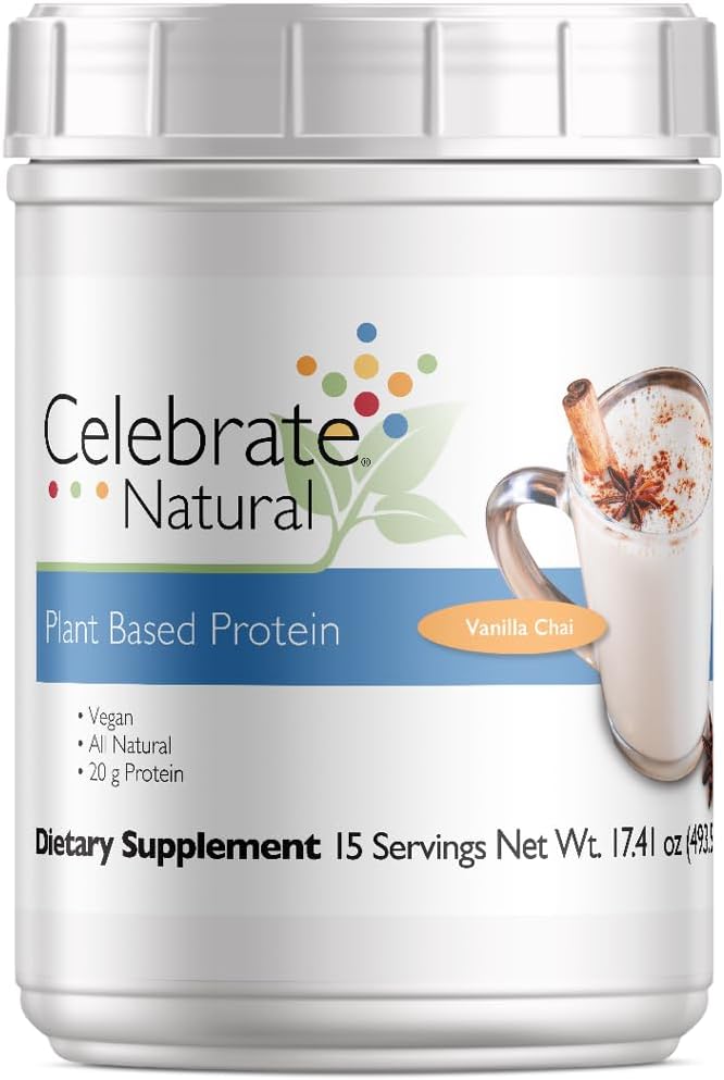 Oslavte Vitamíny Vegan Protein Powder - Všechny přírodní rostliny na bázi protein Shake Mix - 20g Pea Protein & 3g Fiber, pro post- Bariatric chirurgie - Vanilla Chai (15 Služeb)