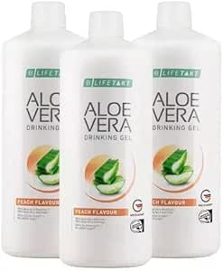 LR Lifetakt Aloe Vera Pití Gel Peach Pleasour Health Care Women Muži pít každý den přírodní ošetření Sada 3- 1000 ml. / 33.3 fl.oz