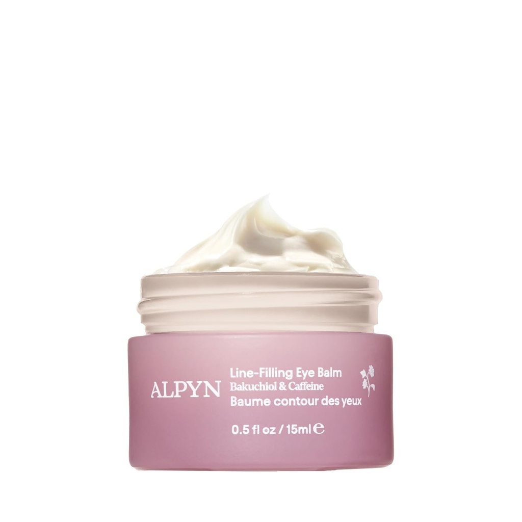 Alpyn Line- Filling Eye Balm s Bakuchiol & Caffeine, Snížit vzhled jemné linie & vrásky, Minimalizovat vzhled Pufness & Target tmavé kruhy, 0.5 oz / 14 ml