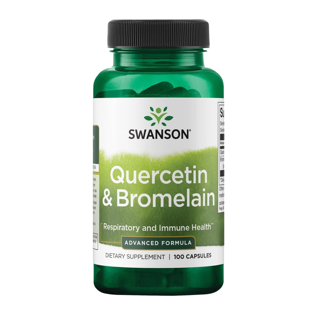 Swanson Quercetin & Bromelain- Promote Respirate Health Support- Aid Sezónní imunitní systém Health- Support Cholesterol Úrovně již w / i Normal Range 100 Caps (250mg Quercetin / 78mg Bromelain)