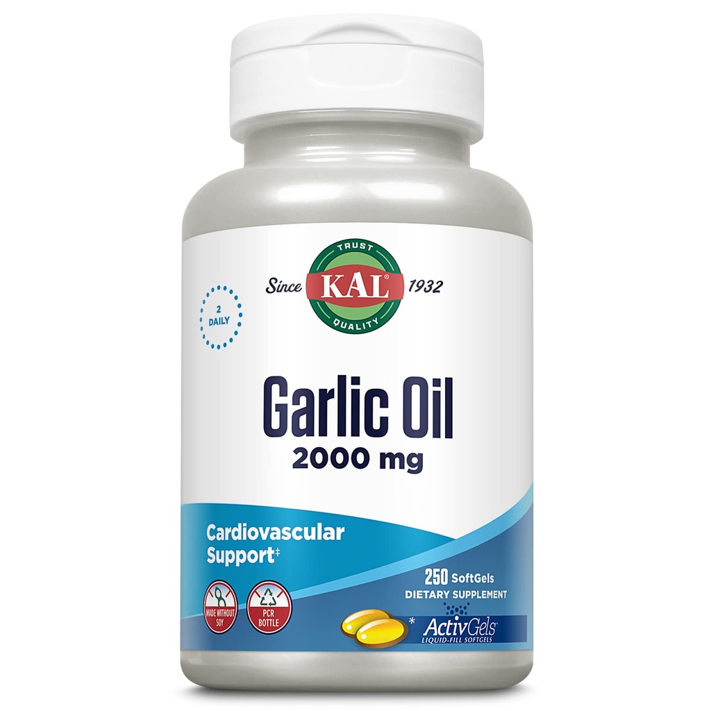 Kal Česnekový olej 2000 Softgels, 250 Počet