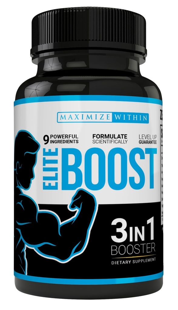Maximální Slim Elite Boost 3 v 1 Vzorec přirozeně podporuje Testosteron Libido, Energie, Muscle Mass & Stamina, Výkonné přísady Veggie Kapsle