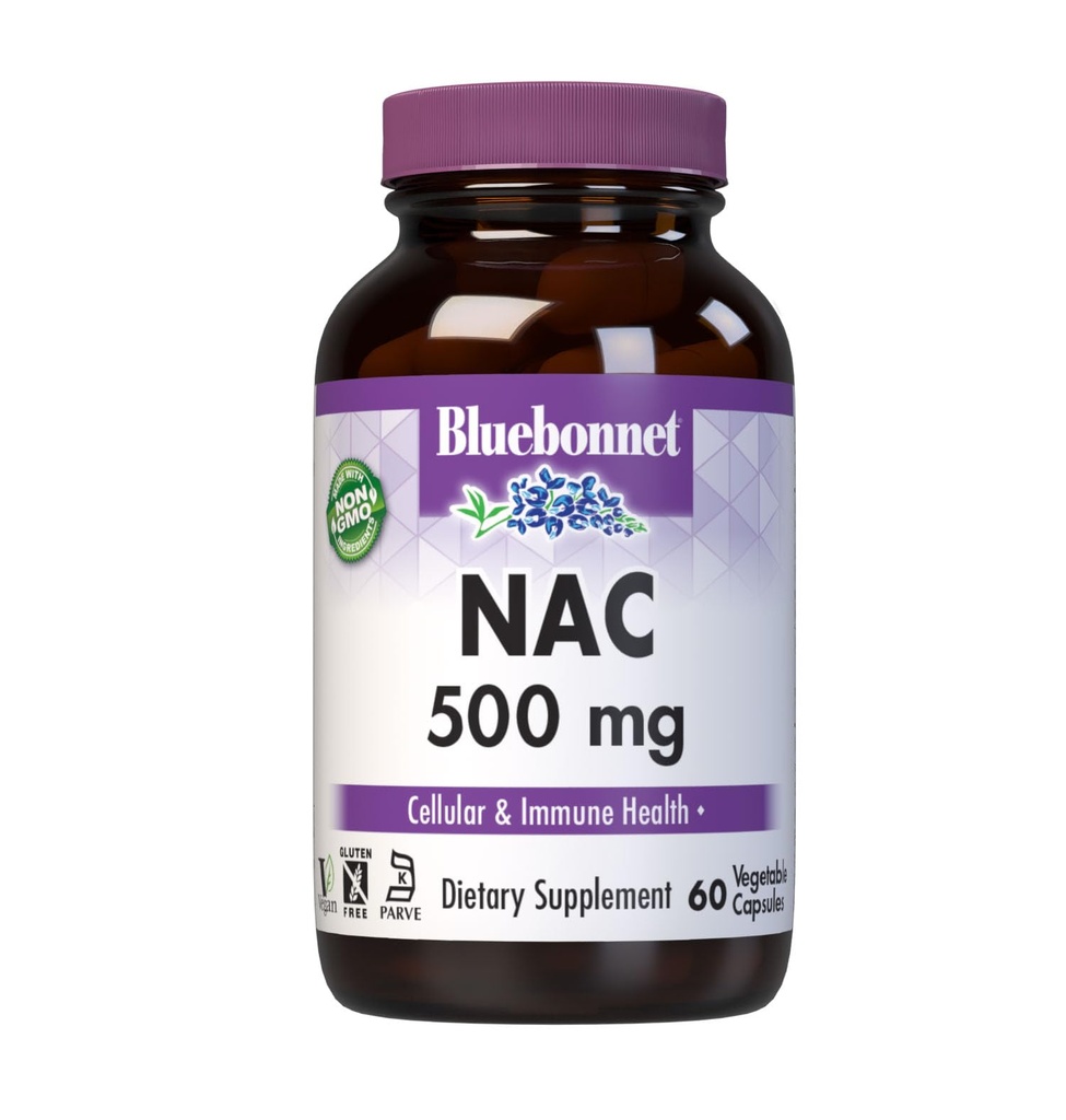 Bluebonnet NAC 500 mg vitaminové kapsle, počet