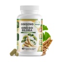 GreeNatr Ginko Biloba & Panax Ginseng Supplement - Červený Ginseng Brain Supplement for Memory and Focus - Ginkgo Biloba doplňky pro dobrou vizi, imunitní systém a lepší krevní tok - 60 Tablety