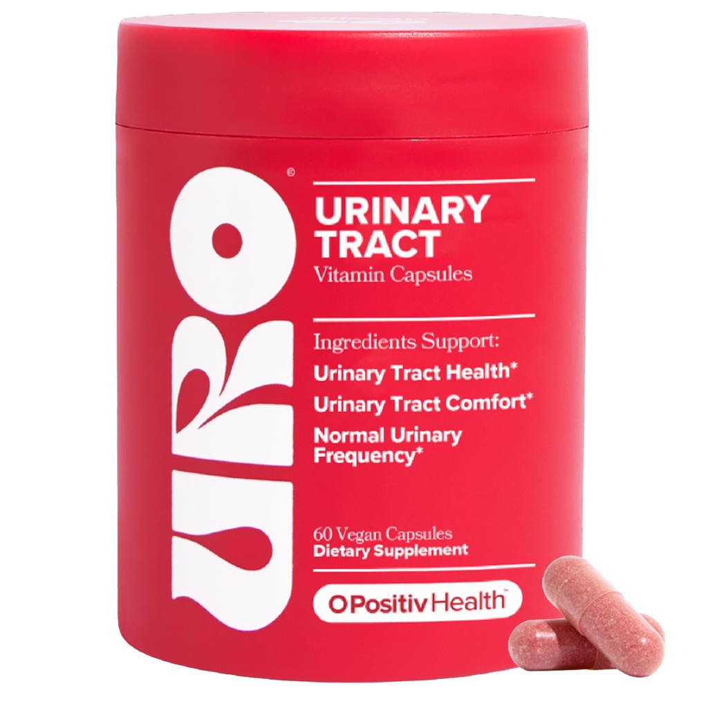 O Positiv URO Nutriční Trakt Zdraví Dodatek pro ženy, 60 Počet (Balení 1) - Močové podpory Vitamíny s Pacran kompletní Cranberry Extract, D- Mannose, & Vitamin C - Vegan & gluten- zdarma