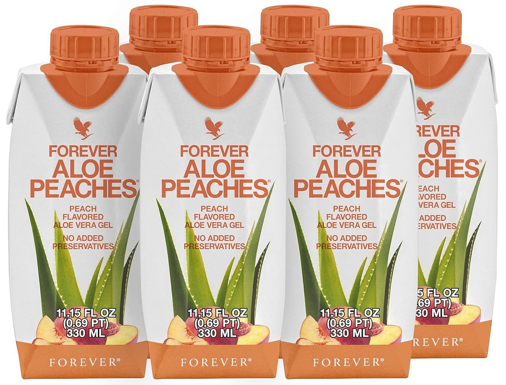 Forever Living - Navždy Aloe Broskve - Podporuje Digestion, imunitní systém, energetické hladiny žádné konzervace, Vegan, gluten- Free - 6 balení