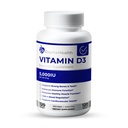Vitamin D3 High potency CLAS124; 5000 IU pro imunitní, kostní a kardiovaskulární podporu CLAS124; Enhances Mood and Muscle Function CLAS124; 120 Softgels - 4 měsíční dodávka