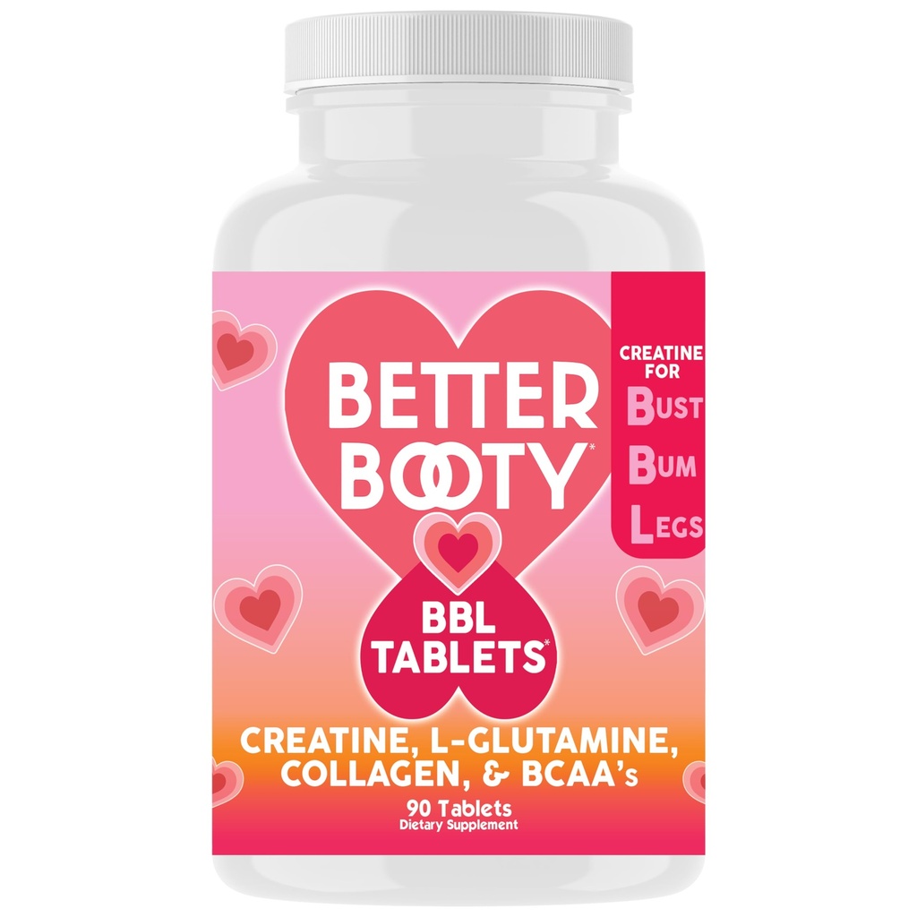 Lepší Booty BBL tablety - Creatine Complex Dodatek pro ženy s Creatine Monohydrát, L-glutamin, kolagen, a BCAA je (90ct)
