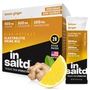 INSALTD ™ Sugar- Free Electrolytes Powder Packets with No Stevia Aftertact IR 124; High- Potency Hydration Packets IR 124; Keto Electrolyte Drinky IR 124; Intermitent Fasting Drink Mix IR 124; 28 Pack (Citron Ginger)
