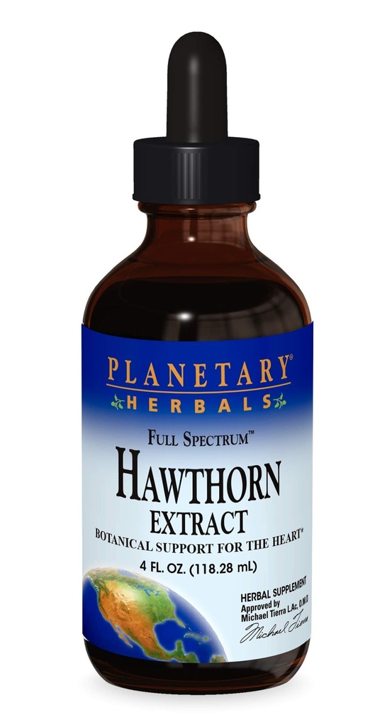 Planetární Herbals Full Spectrum Hawthorn Liquid Extract Dodatek, 4 Fluid Ounce
