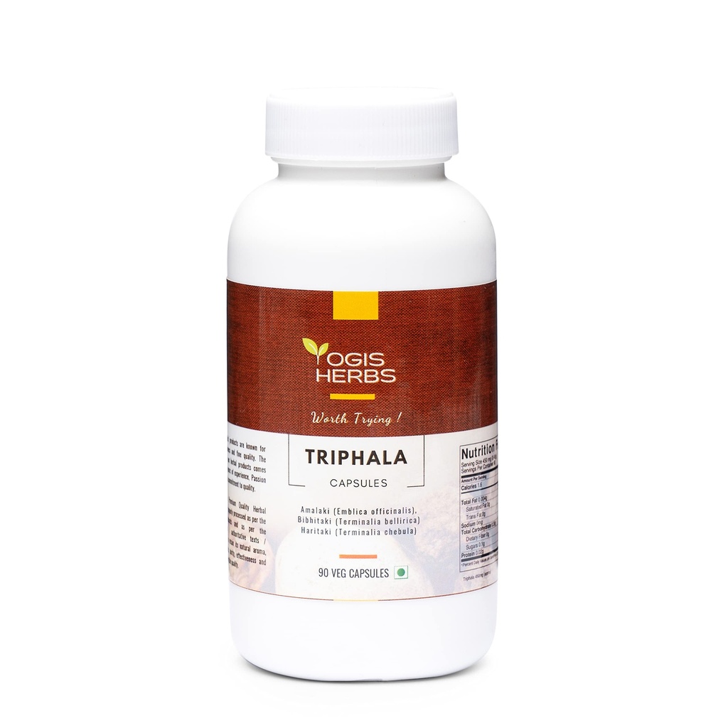 YOGIS HERBS Triphala Kapsle Amalaki (Emblica Officinalis), Bibhitaki (Terminalia Bellirica) a Haritaki (Terminalia Chebula) 90 Veg Kapsle