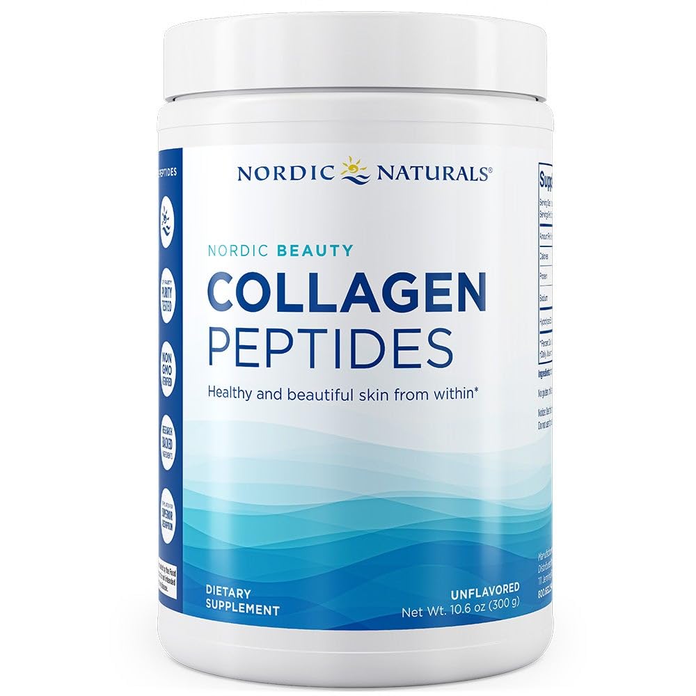 Nordic Naturals Nordic Beauty Kolagen Peptides, Neochucené - 10.6 Ounces - Kolagenový dodatek pro zdraví a elasticitu pokožky - pro teplé a studené nápoje - 30 Služeb