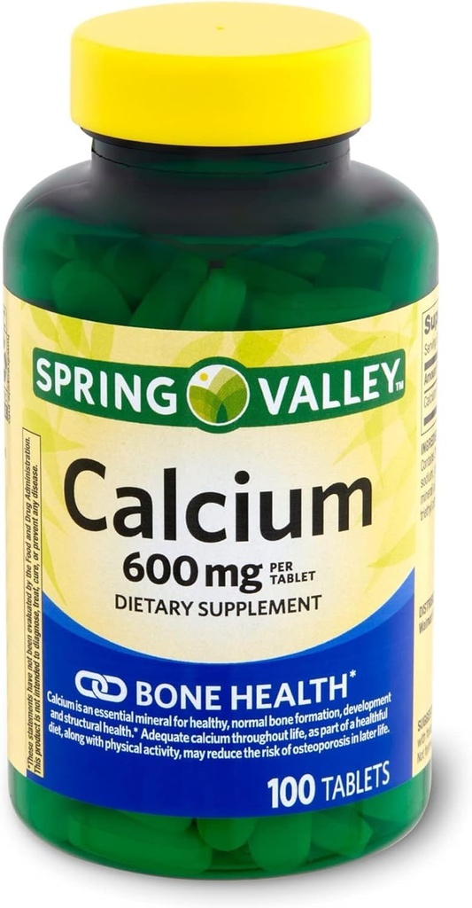 Jarní údolí vápník 600 mg, Tablety Dietní dodatek, zdraví kostí, 100 Počet +