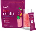 Root 'd Multivitamin prášek pro ženy - 25 Vitamíny a minerály s 3X Electrolytes, 9 Organic Superfoods, Probiotika & Enzymy, Sugar- Free Multivitamin & Hydratace 124; 30 Vitamin Drink Mix Packets