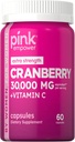 PINK Cranberry pilulky pro ženy Cranberry 124; 60 Kapsle 124; Plus Vitamin C Crangon 124; Non-GMO & Gluten zdarma Extract dodatek Crangon 124; Podporuje močení Tract Health