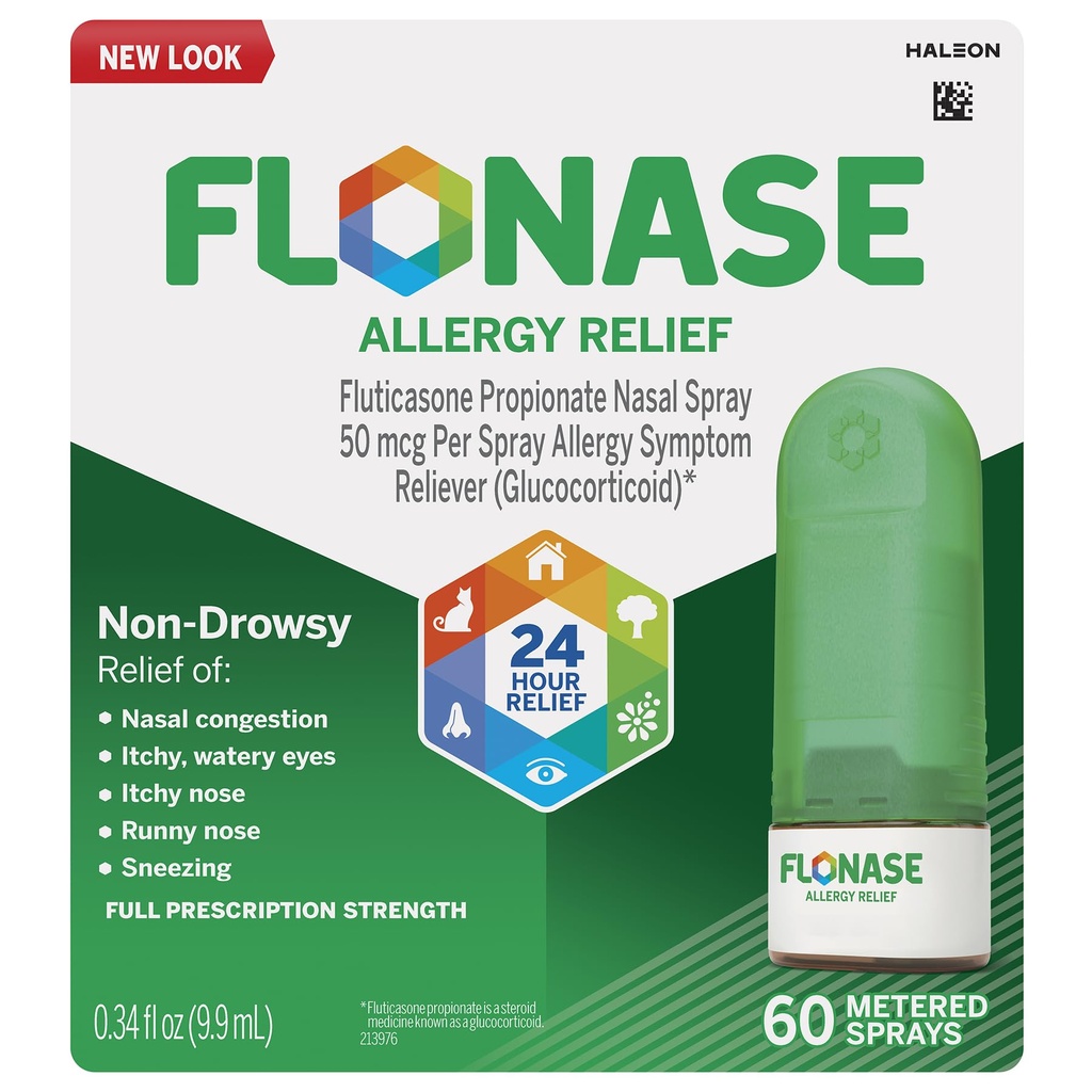 Flonáza Alergie Relief Nasal Spray, 24 hodin Non Drowsy Alergie Medicine, Metered Nasal Spray - 60 Spray