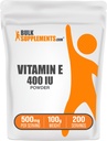 BulkSupplements.com Vitamin E 400 IU Prášek - jako D- Alpha Tocopherol, Nutriční doplňky - Gluten Free, 500 mg na Serving, 100g (3.5 oz) (Balení po 1)