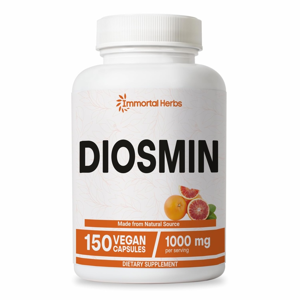 Čistý Diosmin 1000mg Complex Formule, 150 Kapsle, Citrus Bioflavonoids Rich Fruit Extract, 100% Vegetarian, Non- GMO & gluten zdarma Diosmin dodatek