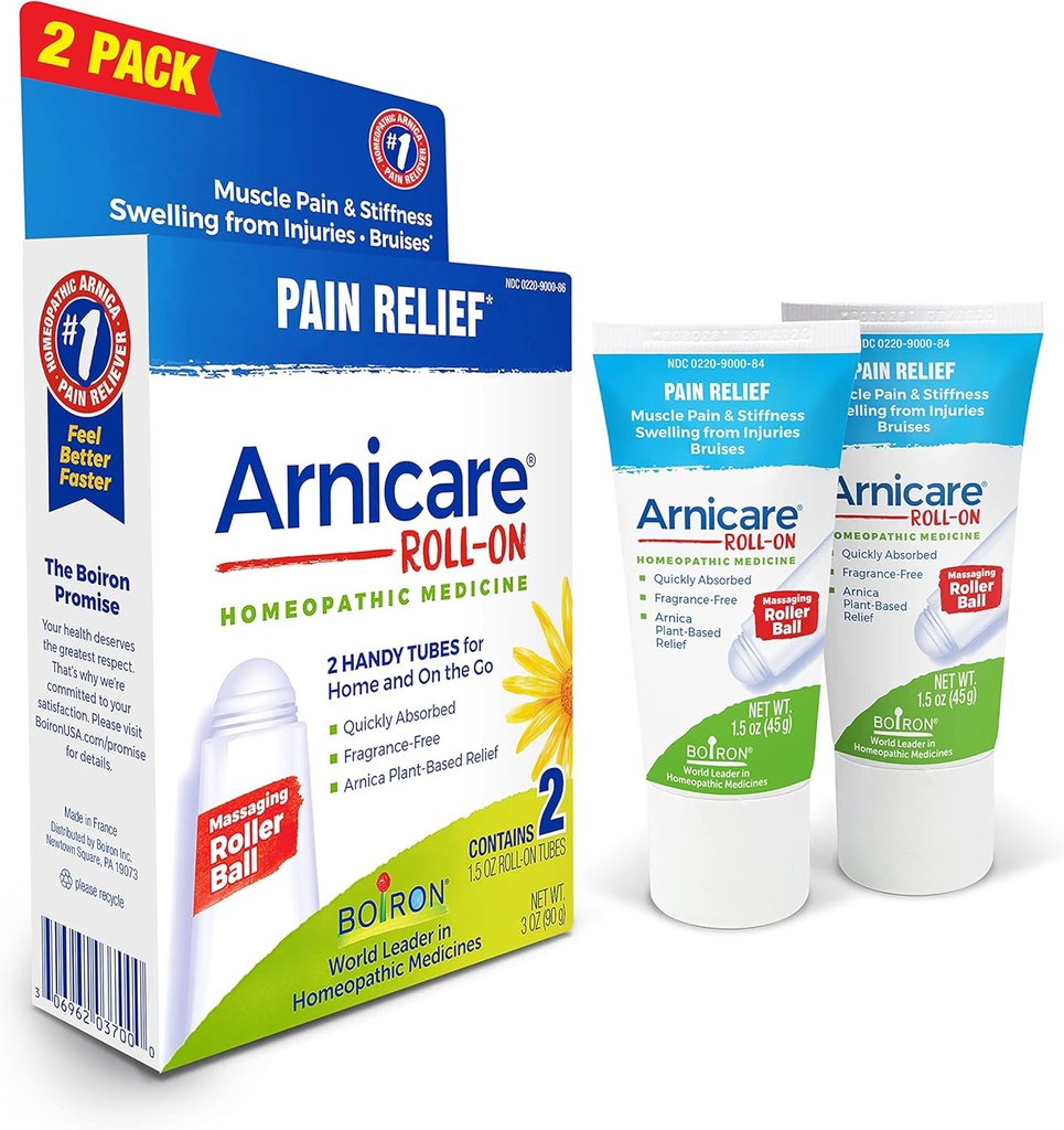 Boiron Arnicare Roll- On pro úlevu od bolesti kloubů, bolesti svalů, bolesti svalů a otoky od modřiny nebo zranění - non-mastné a fragrance- Free - 2 Počet (balení po 1)