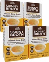 ZEMĚ ZEMĚDĚLSTVÍ Hubený Broth 7- denní plán, Instant kuřecí kosti Broth, 10G protein, kolagen typ II, Promotes Lepší trávení, zdraví kostí, 7 denní plán, 4 balení, 28-15g Balení