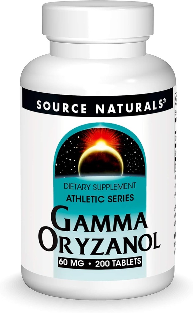 Zdroj Naturals Gamma Oryzanol, atletická série Dietní dodatek vhodný pro vegetariány, 60 MG - 200 Tablet