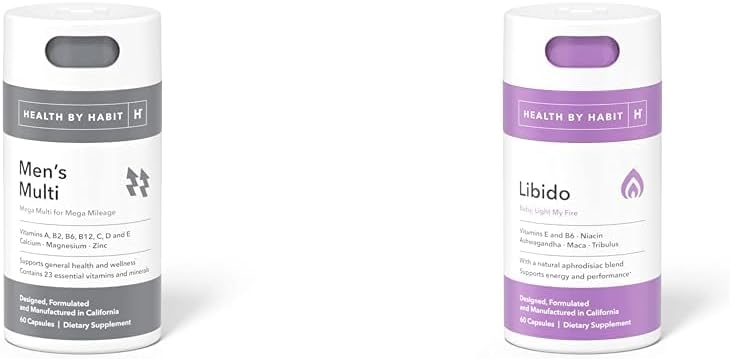 Zdraví podle Habit Men 's Multivitamin (60 Kapsle) a Libido Blend (60 Kapsle) - Vitamíny, Minerály, a Afrodiziakum doplňky (2 Pack)
