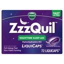 ZzzQuil LiquiCap Sleep Aid, Difenhydramine 25mg HCl, Sleep Aid pro dospělé, Nighttime Sleep Aid, 72 LiquiCaps