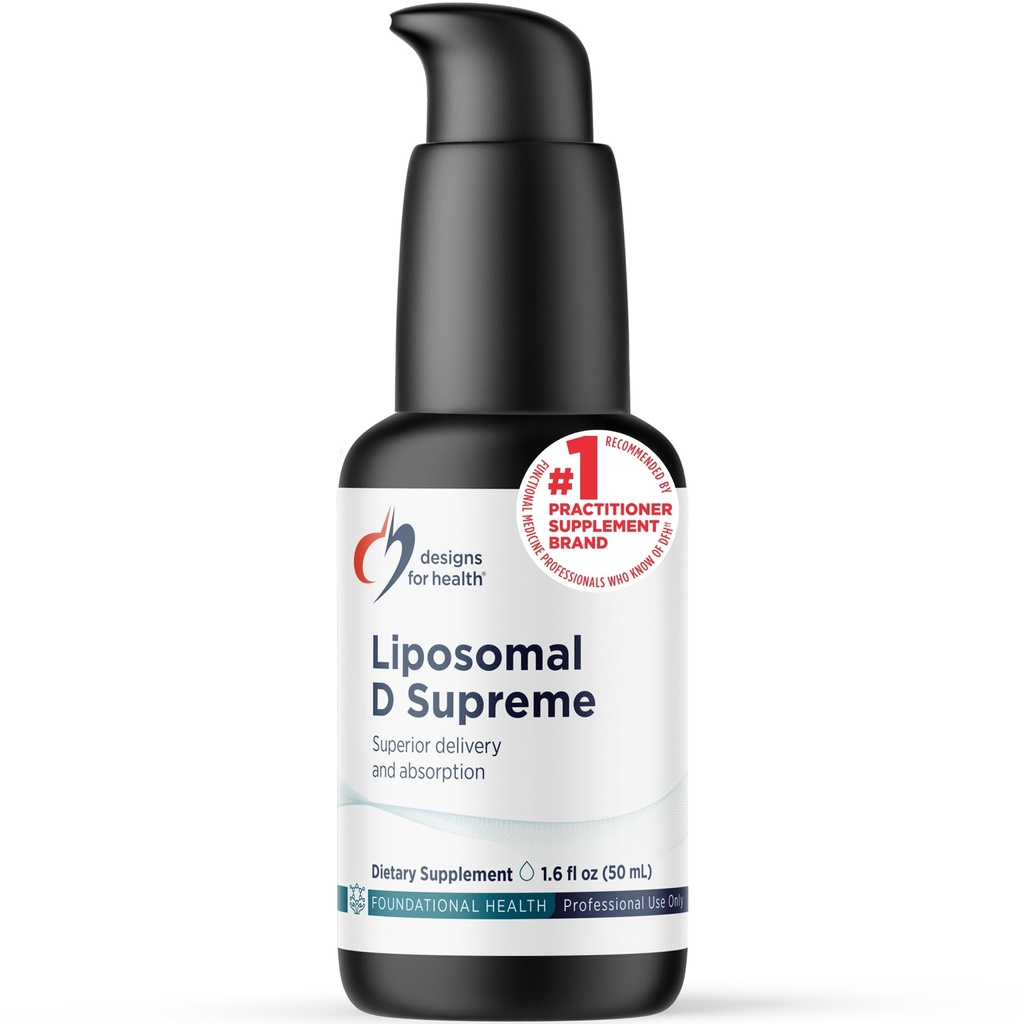 Designy pro zdraví Lipozomální D Nejvyšší vitamin D Tekutý - 2500 IU Vitamin D3 + Vitamin K (K1 + K2) - Liposomes for Superior Absorption - Non- GMO dodatek (100 Servings / 1.7oz)