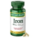 Nature 's Bounty Iron 65mg, 325 mg Ferrous Sulfate, Cellular Energy Support, Promotes Normal Red Blood Cell Production, 1 Serving Per Day, Gluten Free, 100 Vegetariánských tablet