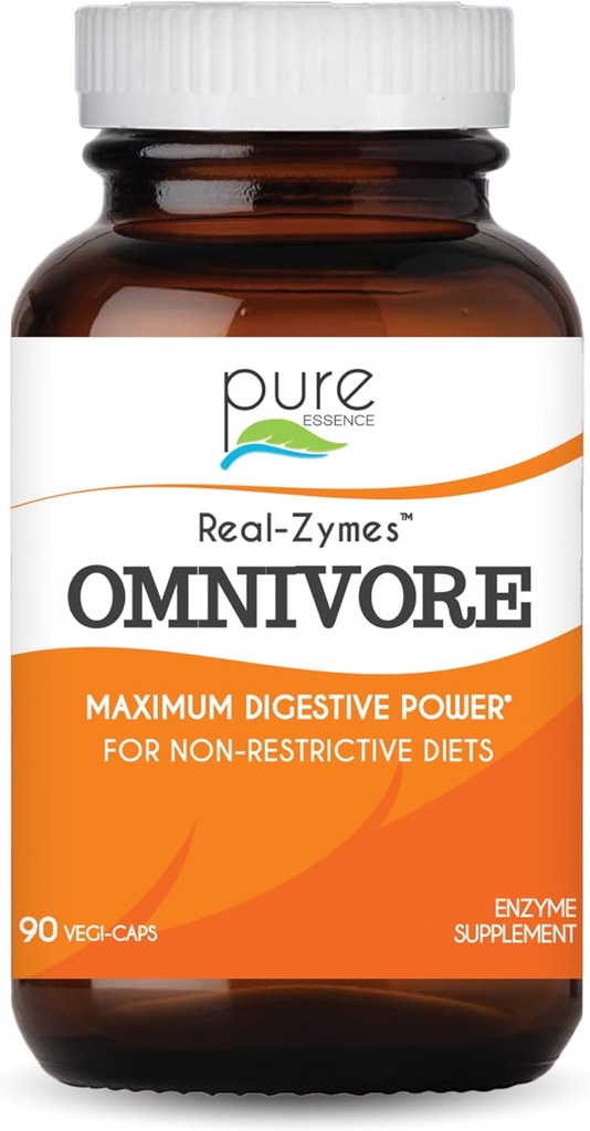 Real- Zymes ™ OMNIVORE Dědičné Enzymy Dodatek s Probiotika pro lepší trávení - Přírodní podpora pro úlevu od nafouknutí, plyn, pánevní, průdušnice, zácpa, IBS, atd. - 90 Caps