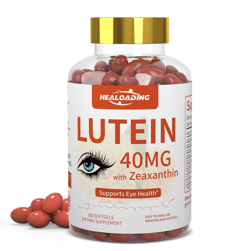 Lutein a Zeaxanthin Doplněk: Oční vitaminy a doplňky s vitaminy C, E, Omega 3, Lutein & Zeaxanthin pro zlepšení vize a zmírnění únavy očí