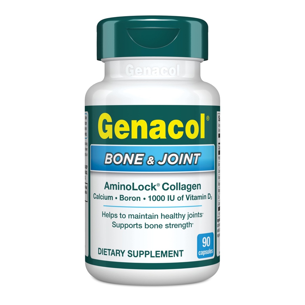 Genacol Bone & Joint - vápník, Vitamin D3, Boron & Ultra- Hydrolyzované kolagen, Zdravotní dodatek, Podporuje sílu kosti, 90 Kapsle (30- Day Supply)