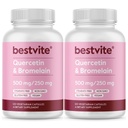BESTVITE Quercetin s Bromelainem 500 mg / 250mg (240 Vegetariánských kapslí) (120 x 2) - No Stearates - No Silicon Dioxide - Vegan - Non GMO - Gluten Free