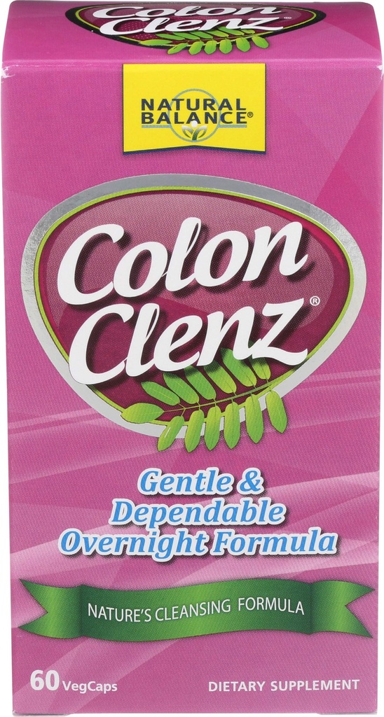 Přírodní rovnováha Colon Clenz Clenz 124; Bylinné Colon Cleanse, Detox Cleanse, a Hudební zdravotní dodatek - Gentle a Dependable Overnight Formule - 60denní záruka (60 Služeb, 60 VegCaps)