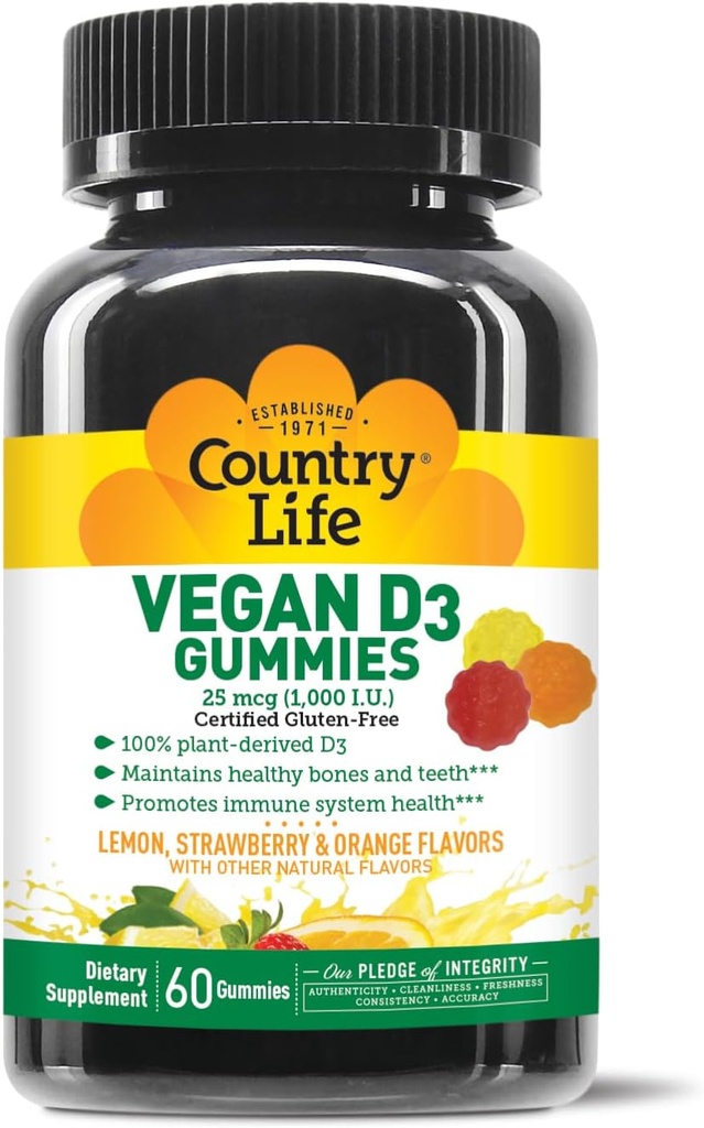 ZEMĚ LIFE Vegan D3 Gummies, 60 Počet