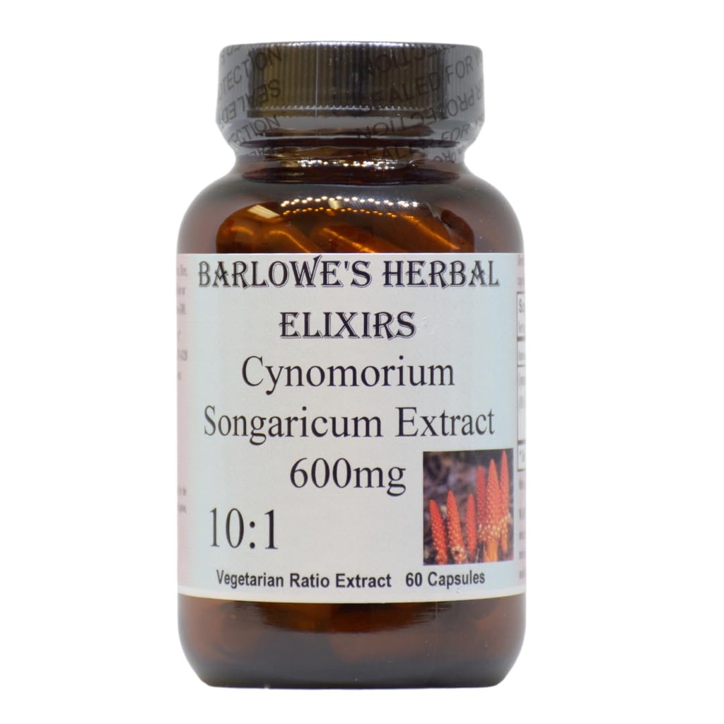Cynomorium Songaricum Extract 10: 1 cd 124; 600mg per capsule cut 124; Bylinný doplněk pro Staminu, Vitalitu & Wellness cut 124; 60 Vegan capsules cut 124; Stearate-Free, Glass Bottled