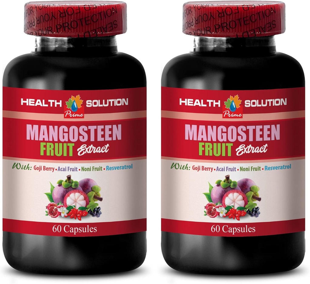 mangosteen tobolky - MANGOSTEEN FLUIT EXTRACT COMPLEX S REVERATROL, ACAI FLUIT, POMEGRANAT, NONI FLUIT, GOJI BERRY - Granátové vitamíny pro paměť - doplněk resveratrol - 2 Lahve 120 Cap